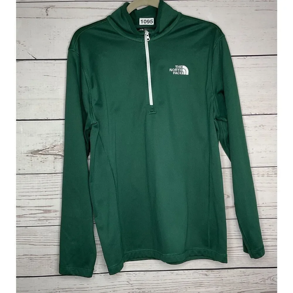 Men’s The North Face Shirt 1/2 Zip Emerald Green Polyester Pullover‎ SZ Medium M